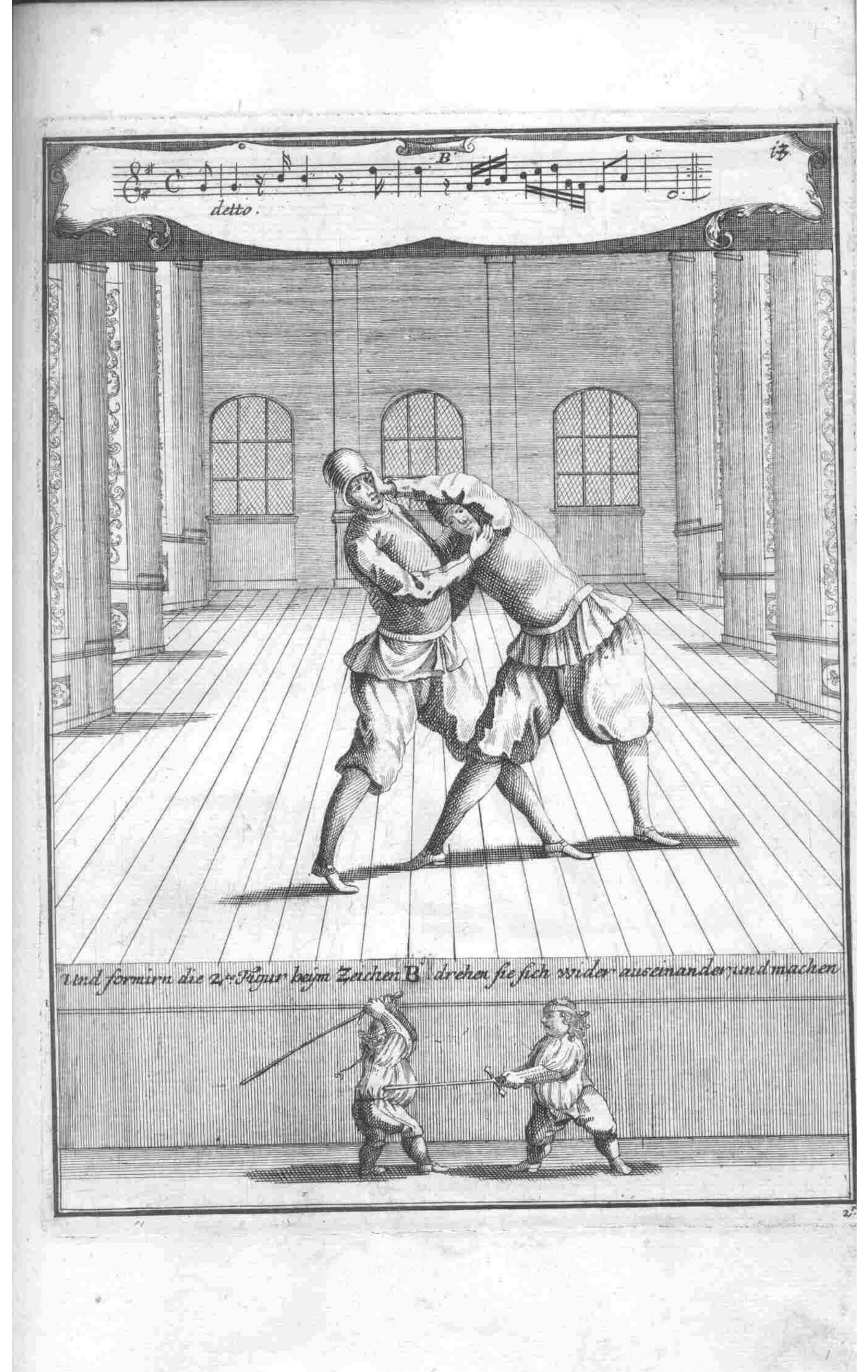 Combat/Duel — Plate 63 by Gregorio Lambranzi