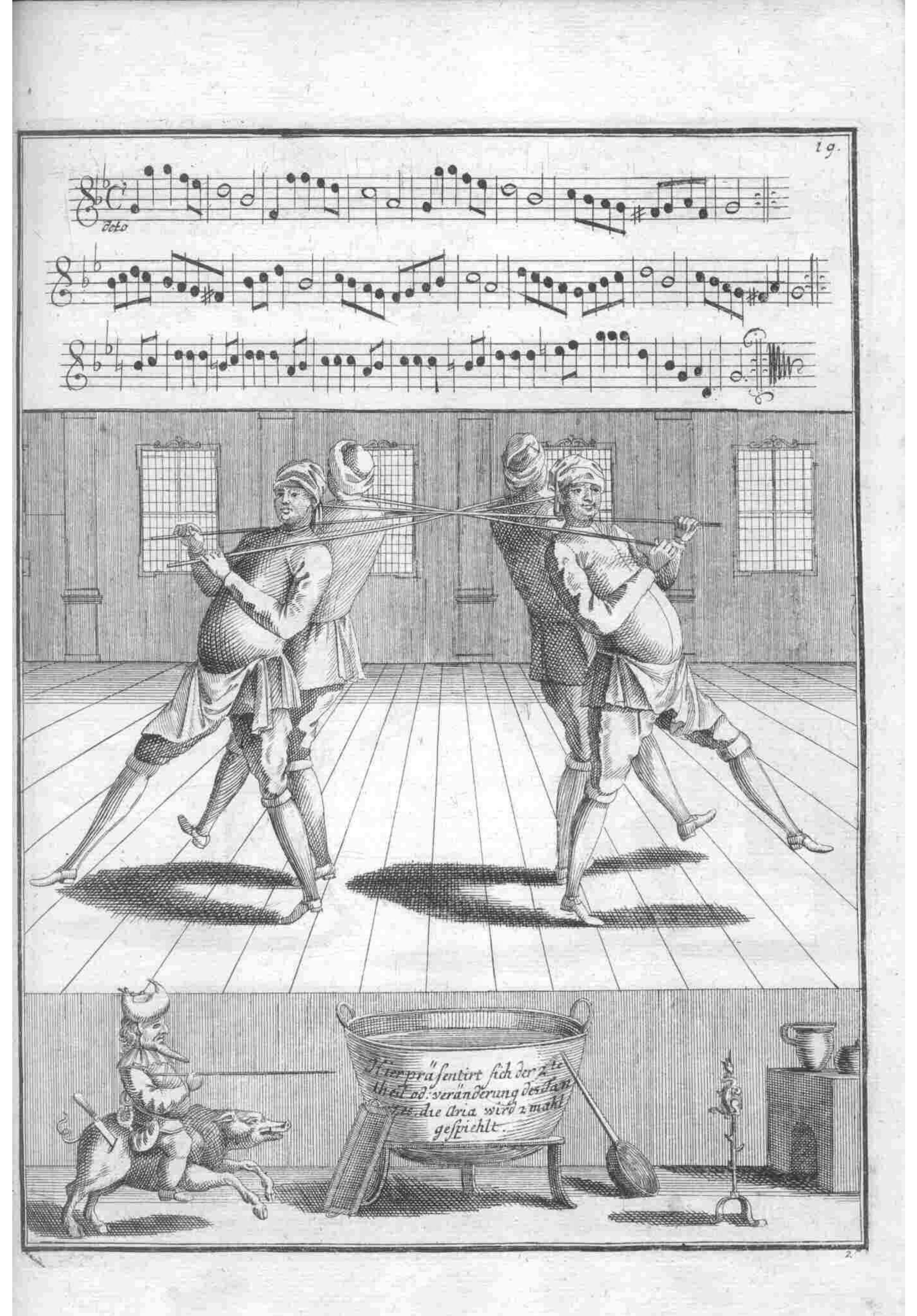 Combat/Duel — Plate 69 by Gregorio Lambranzi