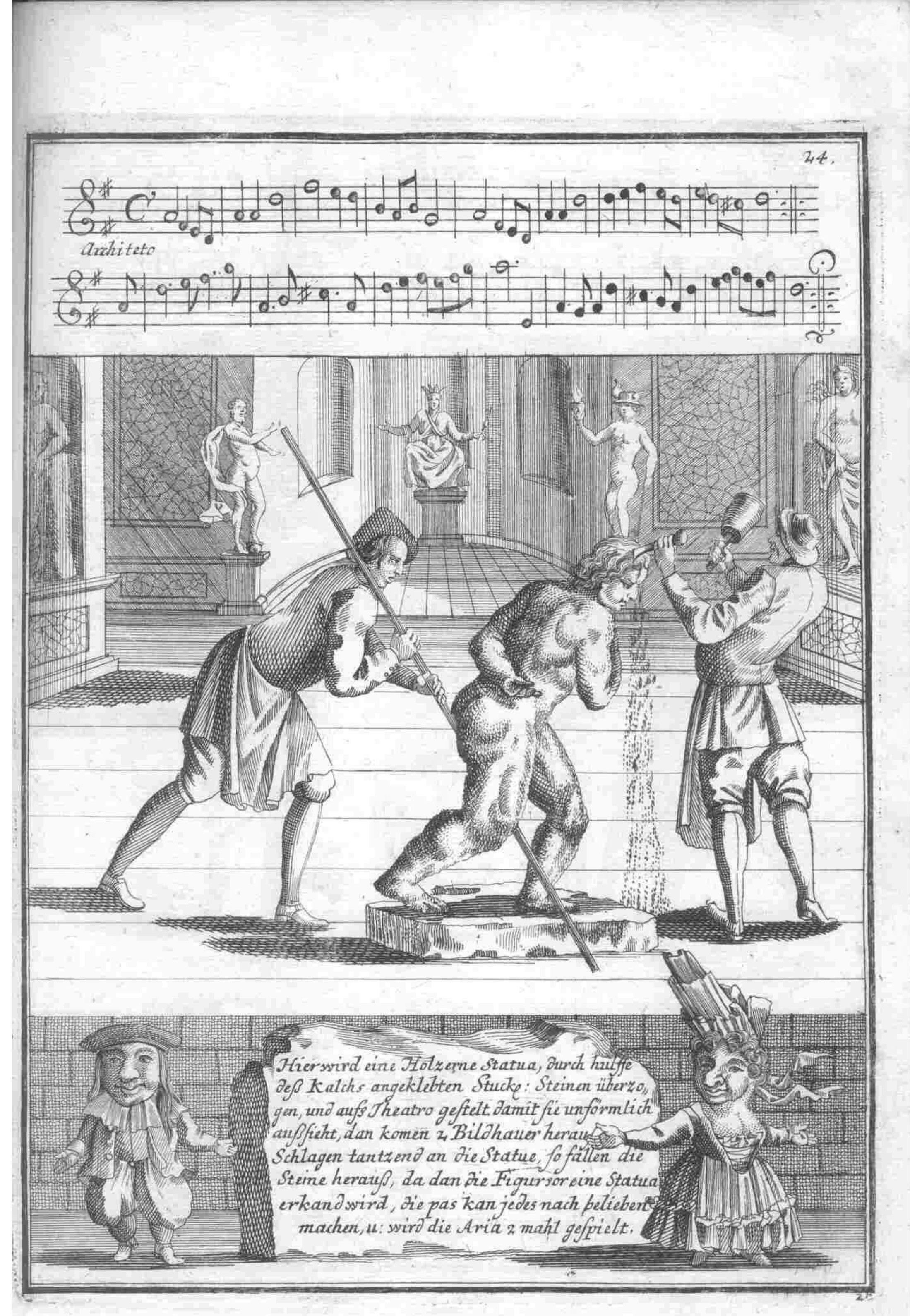 Combat/Duel — Plate 74 by Gregorio Lambranzi