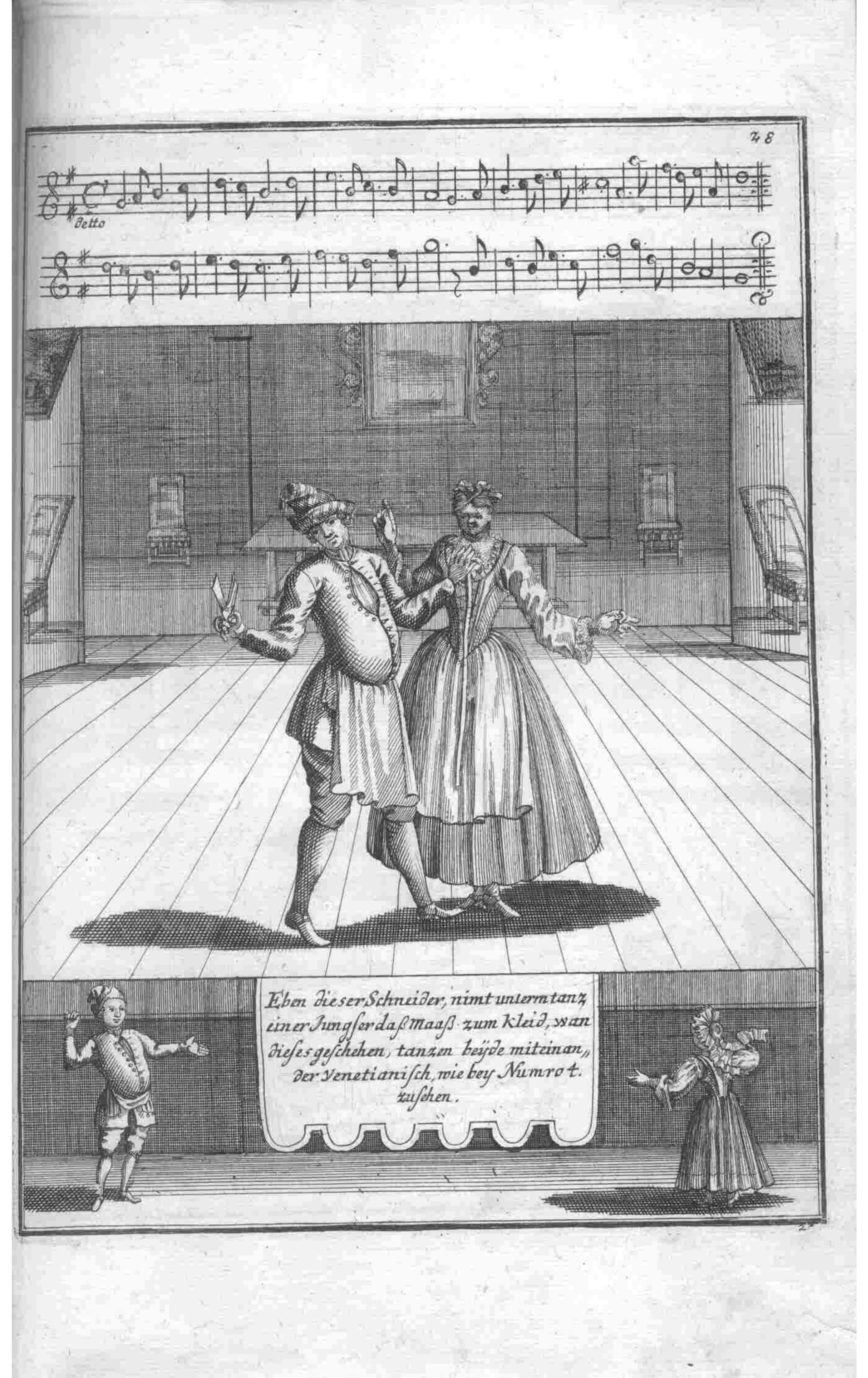 Courtly Couple — Plate 78 by Gregorio Lambranzi