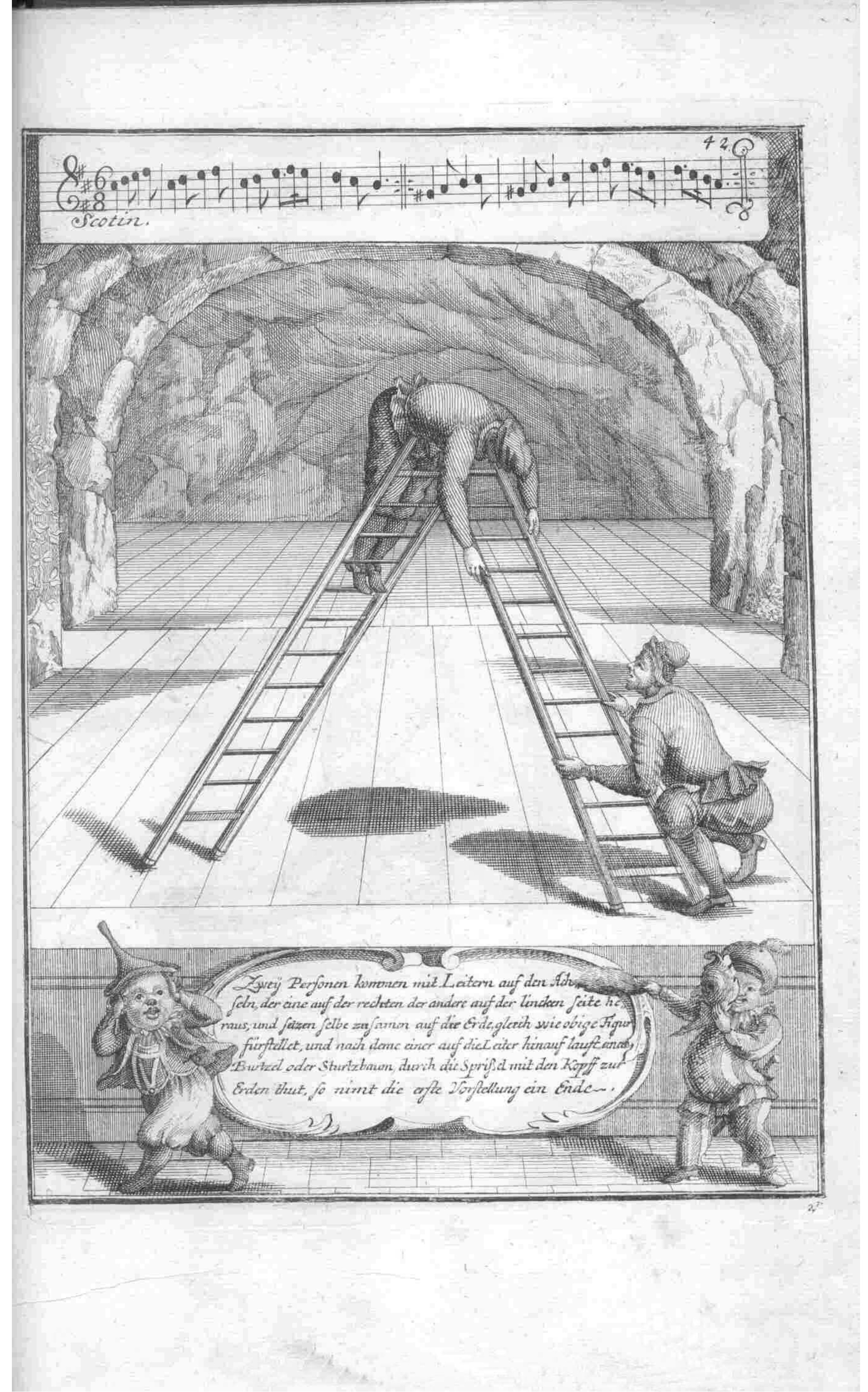 Acrobatic — Plate 92 by Gregorio Lambranzi