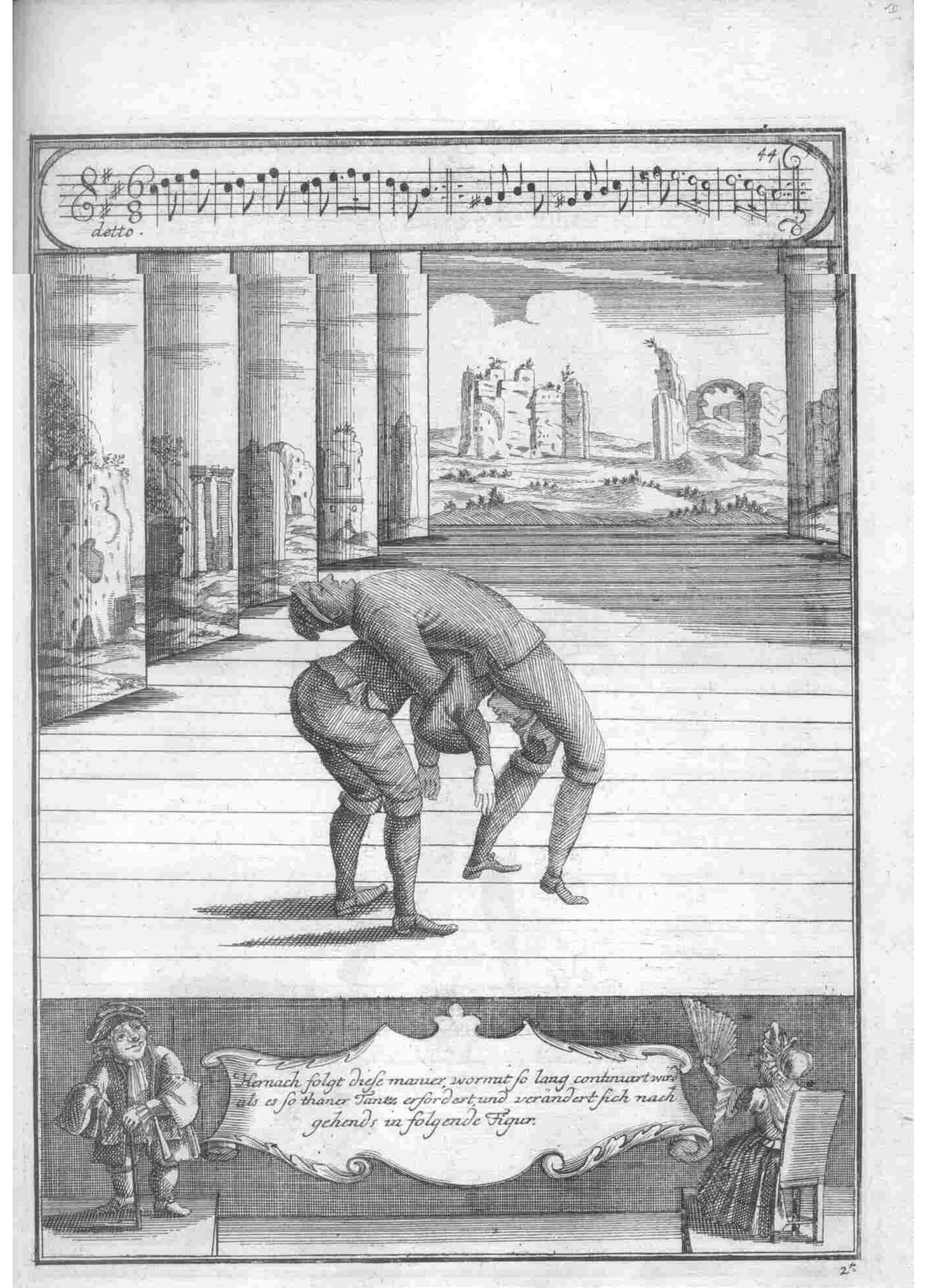 Acrobatic — Plate 94 by Gregorio Lambranzi