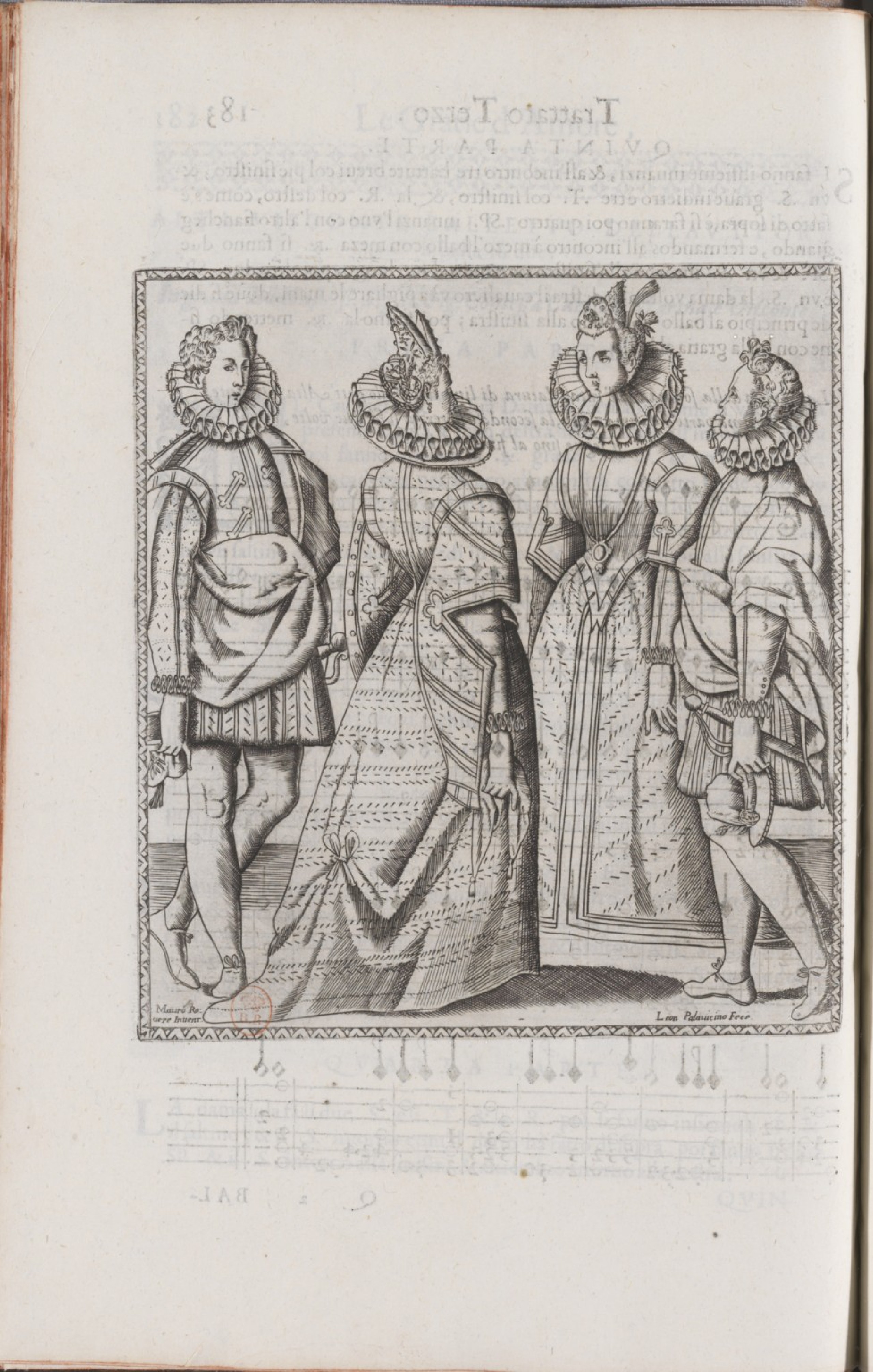 Negri — Dance Plate (plate 2) by Cesare Negri (il Trombone)