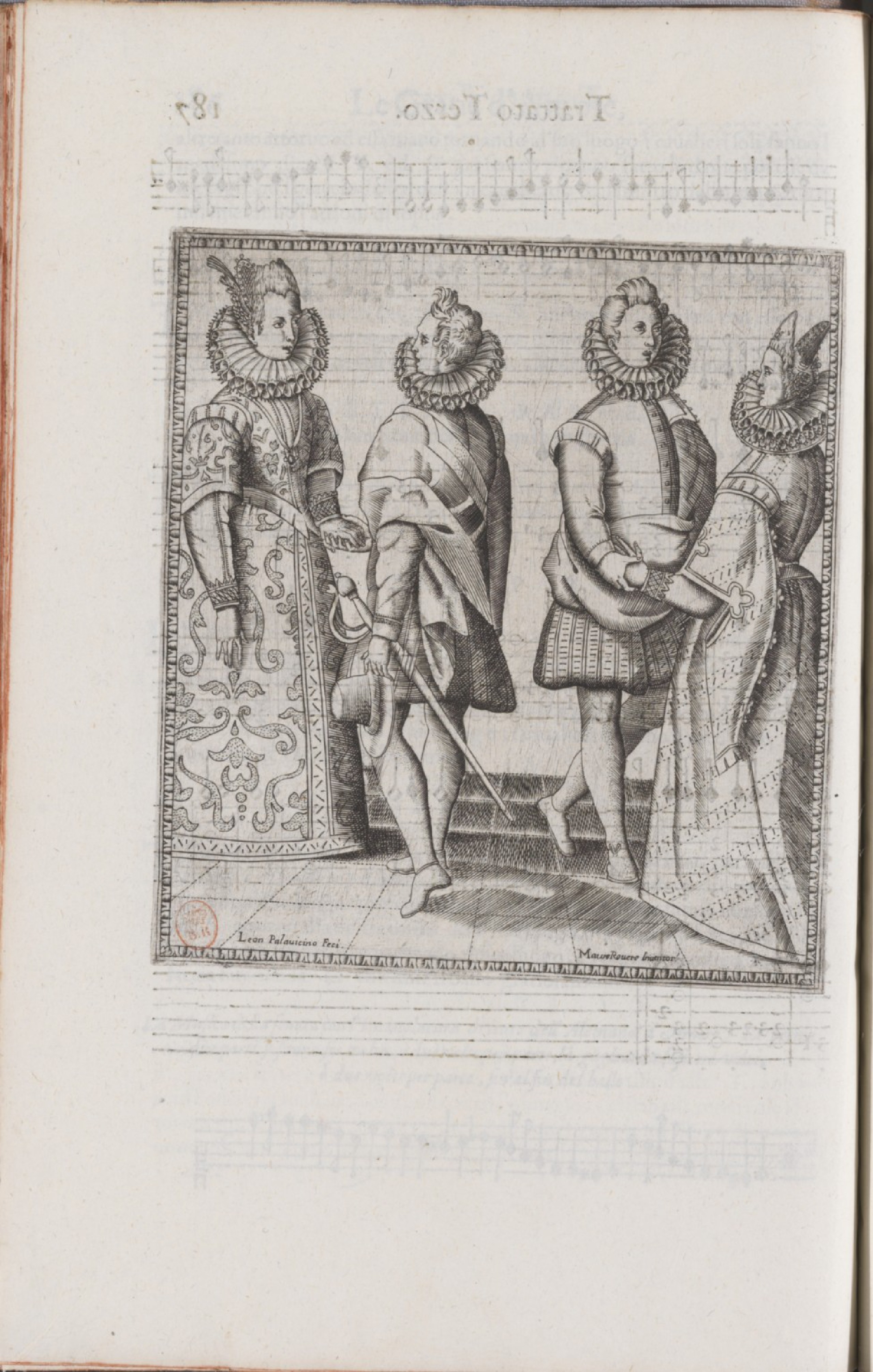 Negri — Dance Plate (plate 3) by Cesare Negri (il Trombone)