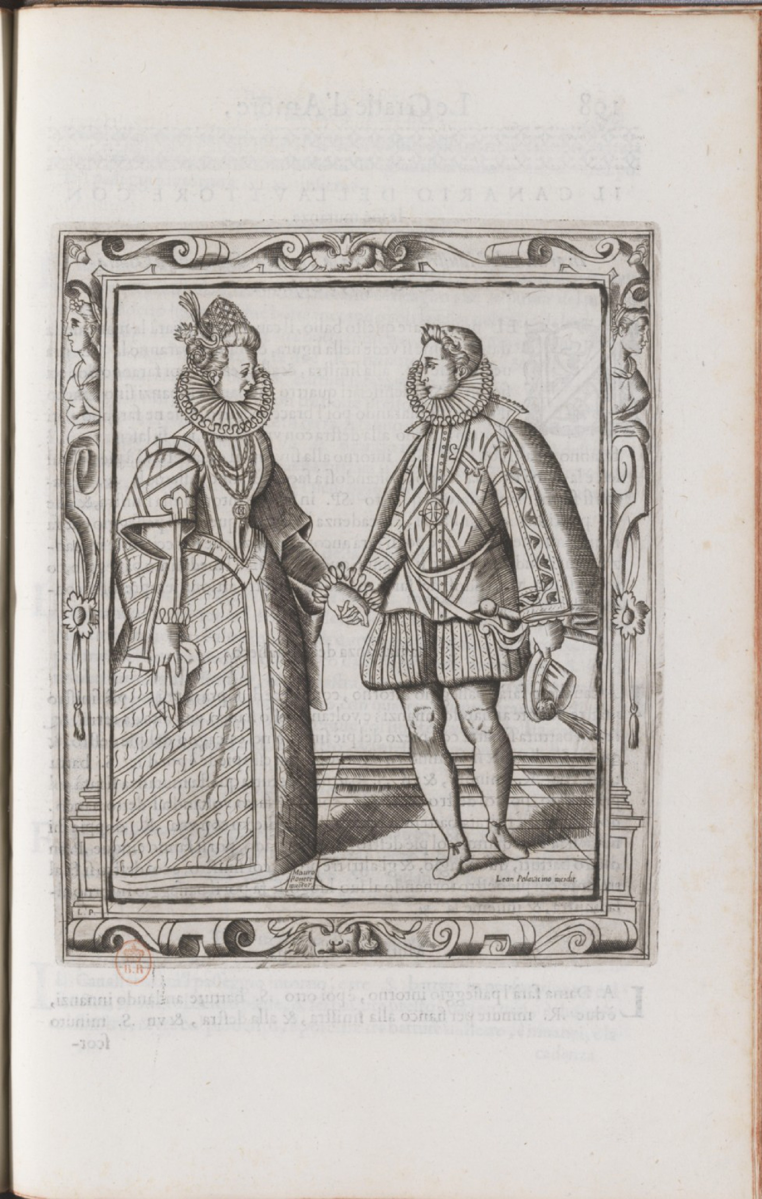 Negri — Dance Plate (plate 5) by Cesare Negri (il Trombone)