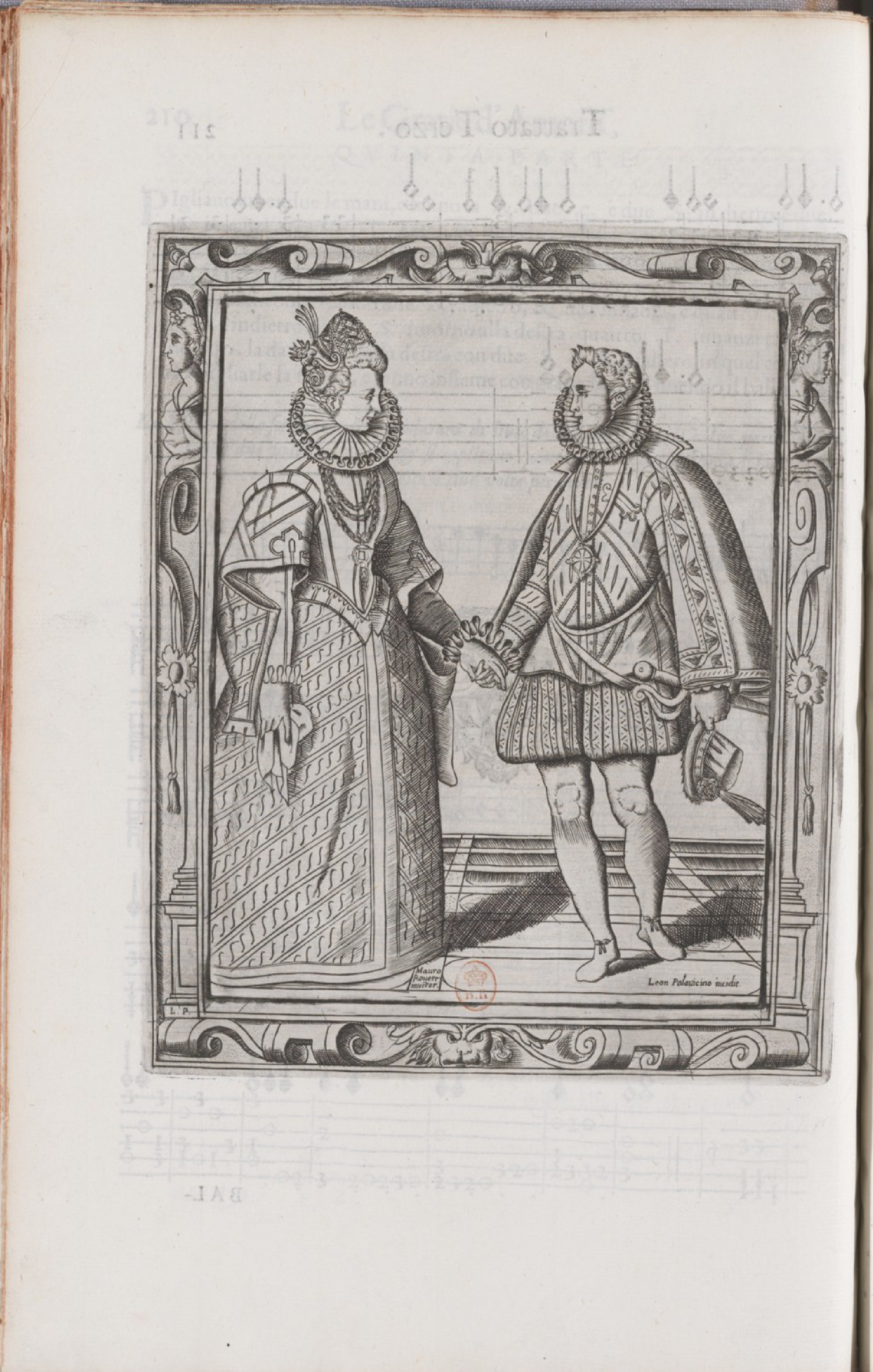 Negri — Dance Plate (plate 8) by Cesare Negri (il Trombone)