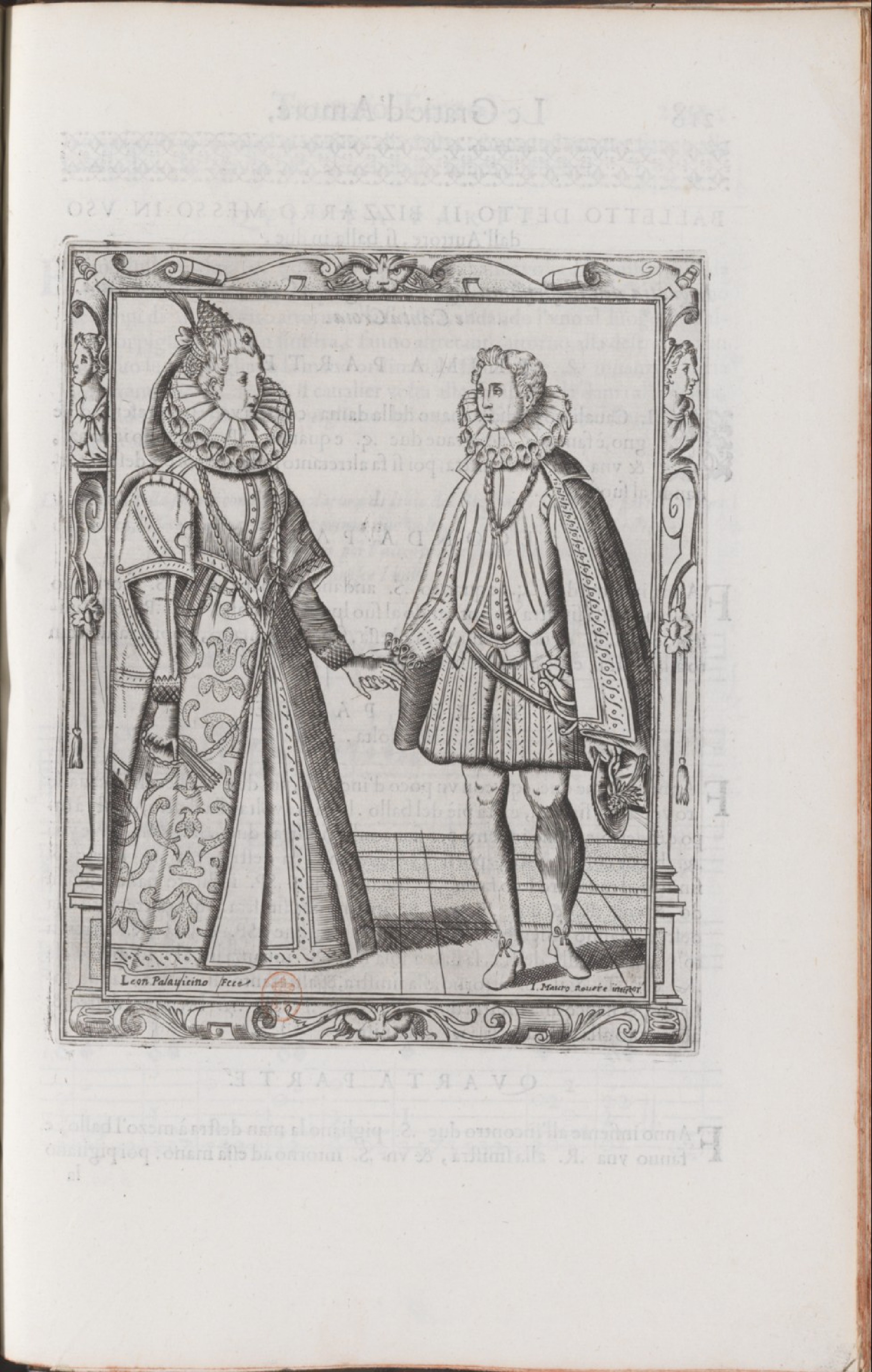 Negri — Dance Plate (plate 10) by Cesare Negri (il Trombone)