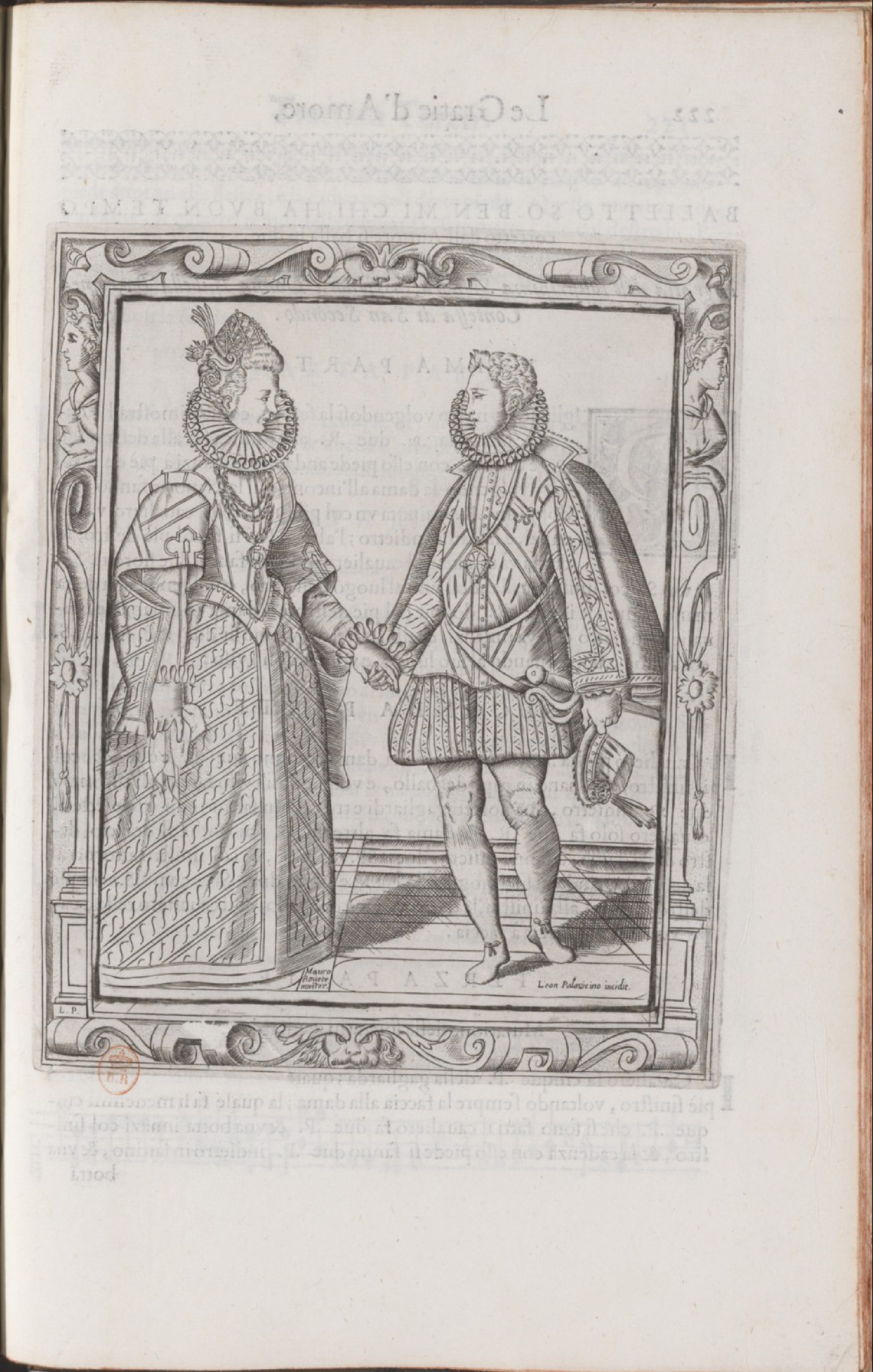 Negri — Dance Plate (plate 11) by Cesare Negri (il Trombone)