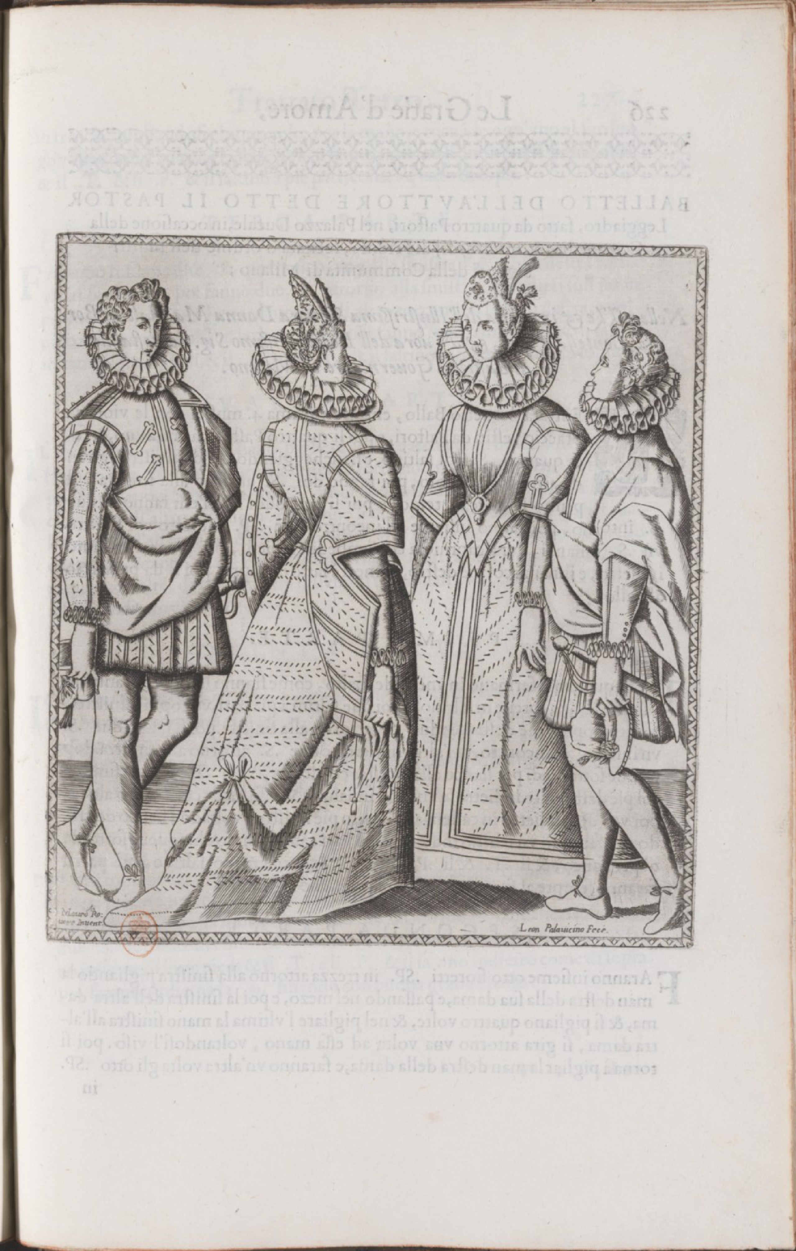 Negri — Dance Plate (plate 12) by Cesare Negri (il Trombone)