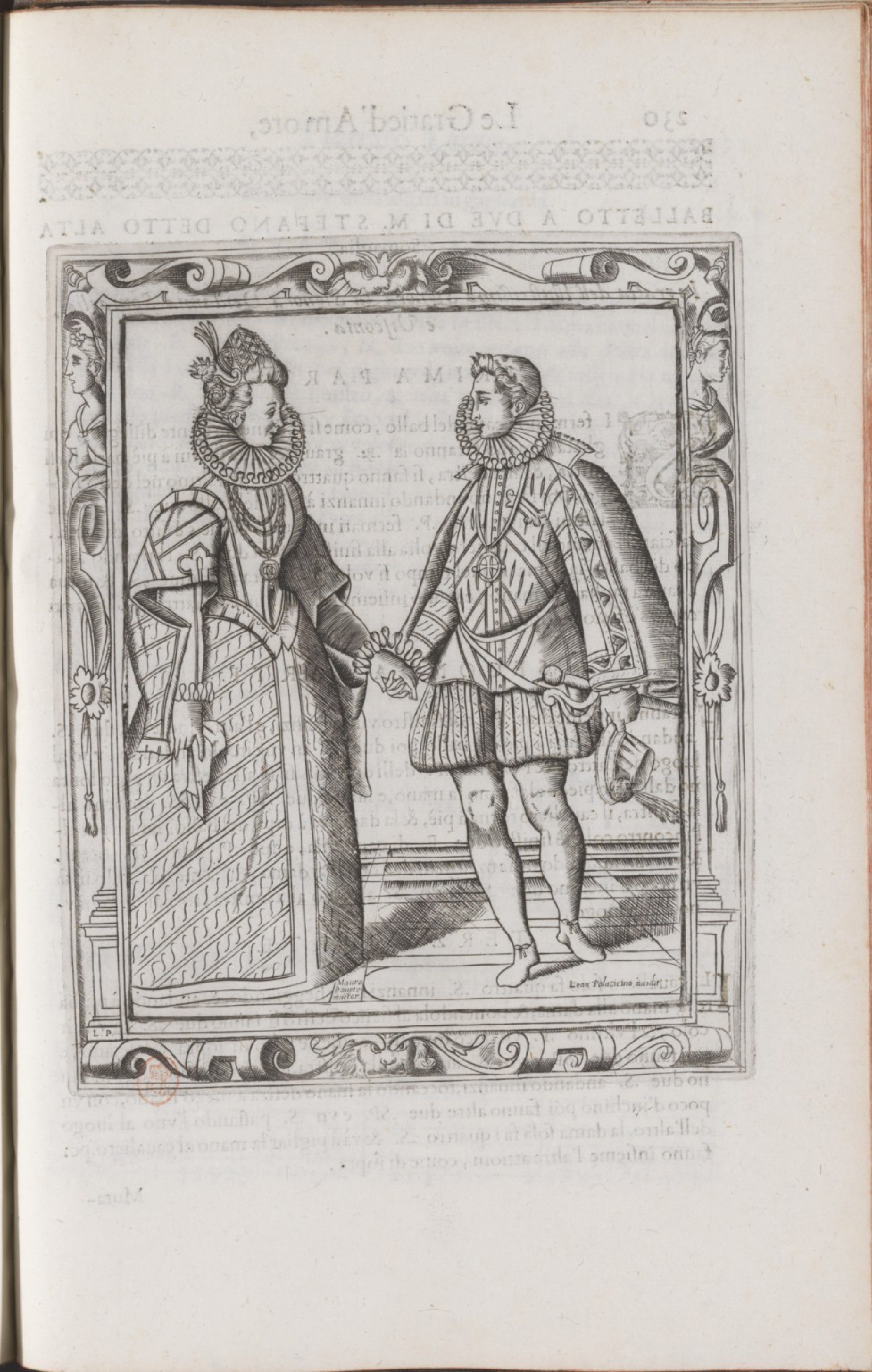 Negri — Dance Plate (plate 13) by Cesare Negri (il Trombone)