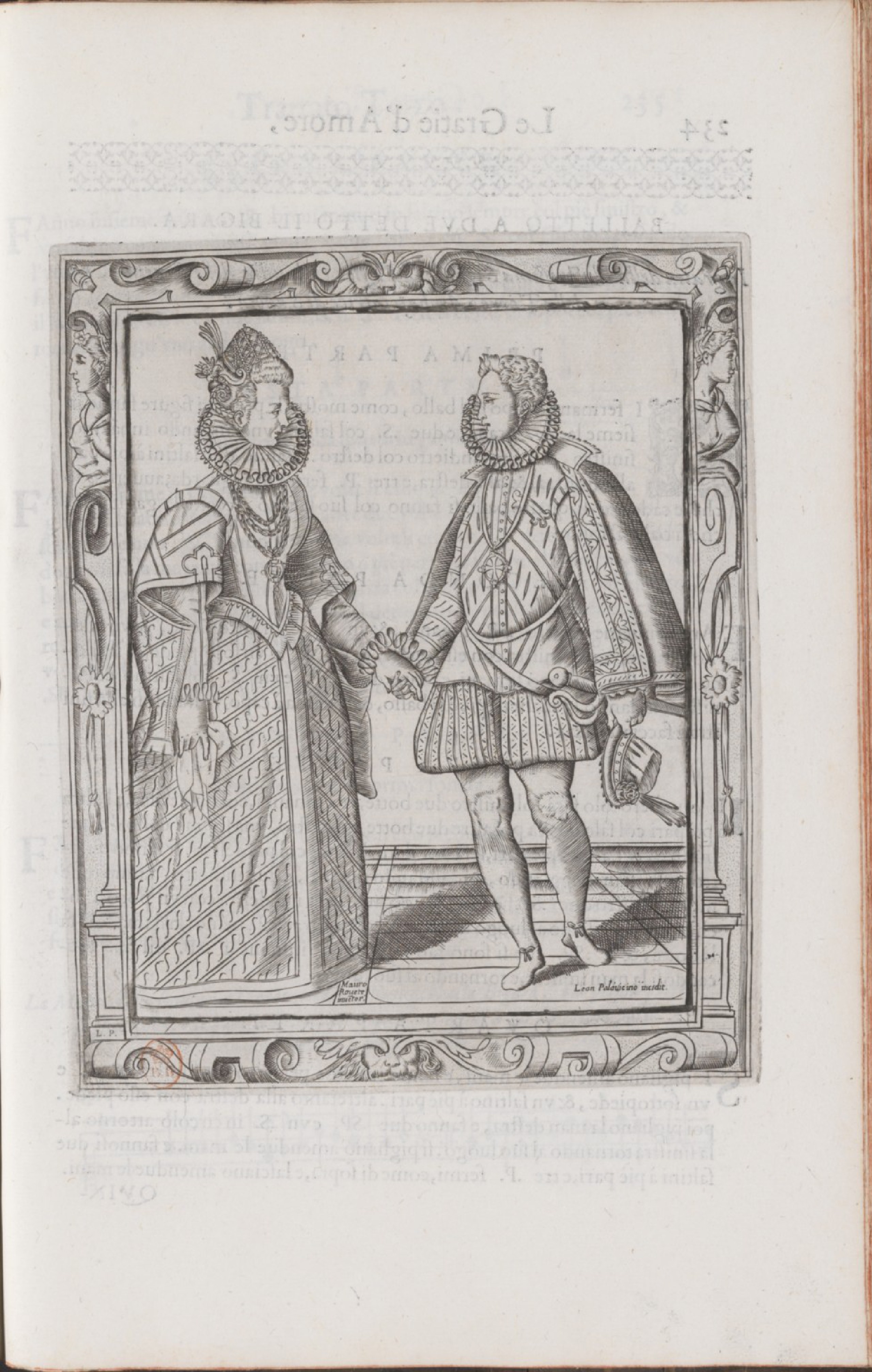 Negri — Dance Plate (plate 14) by Cesare Negri (il Trombone)