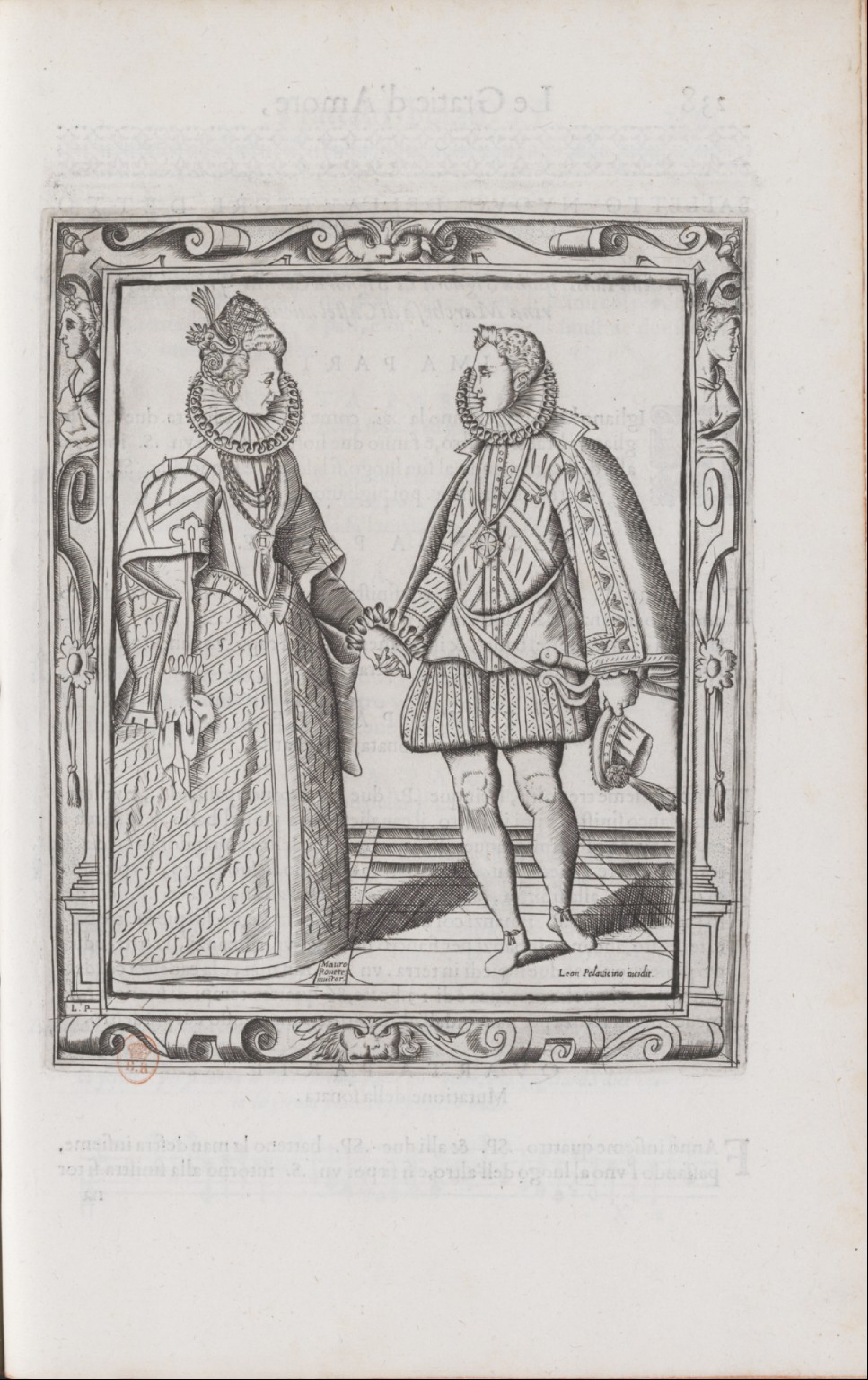 Negri — Dance Plate (plate 15) by Cesare Negri (il Trombone)