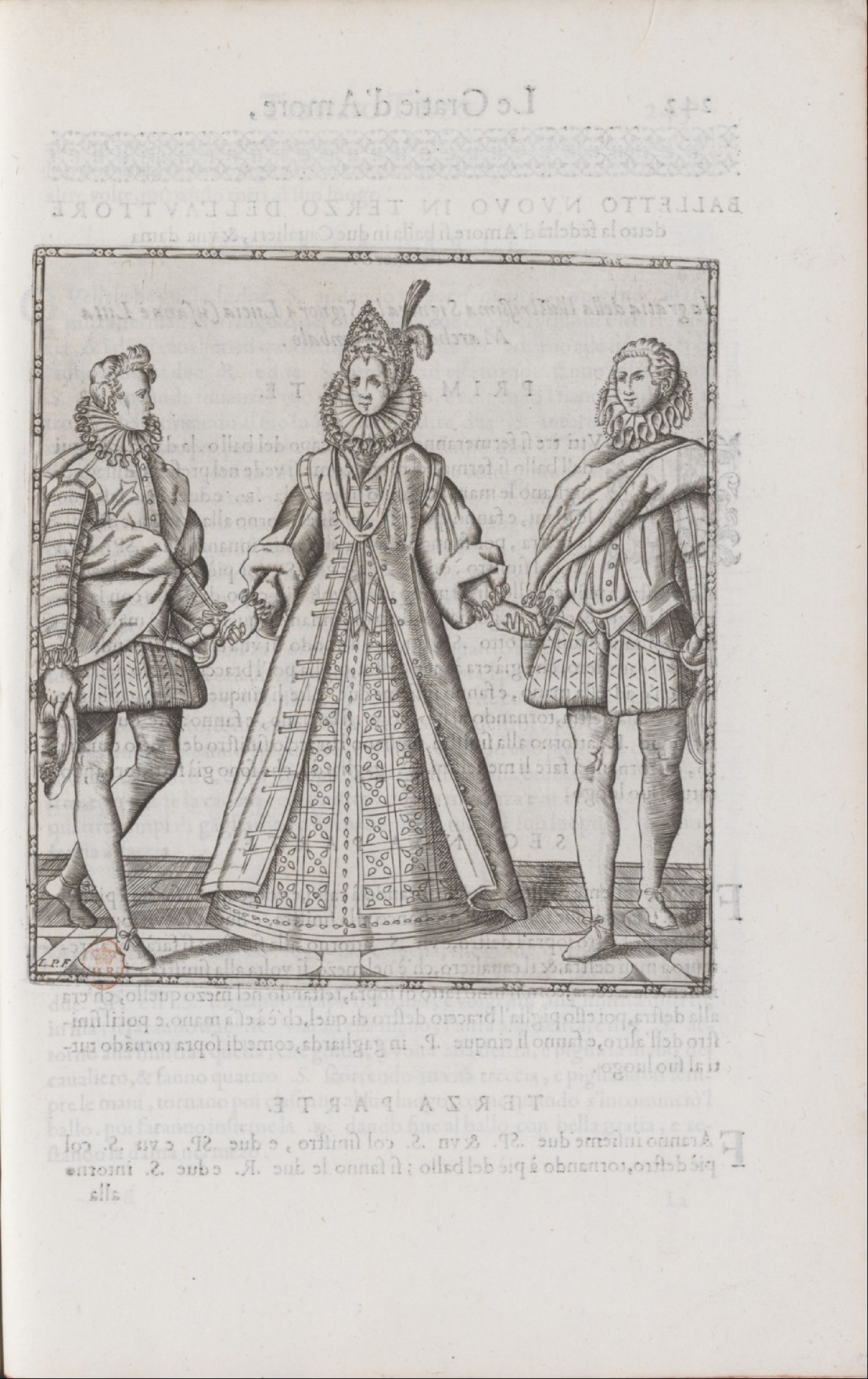 Negri — Dance Plate (plate 16) by Cesare Negri (il Trombone)