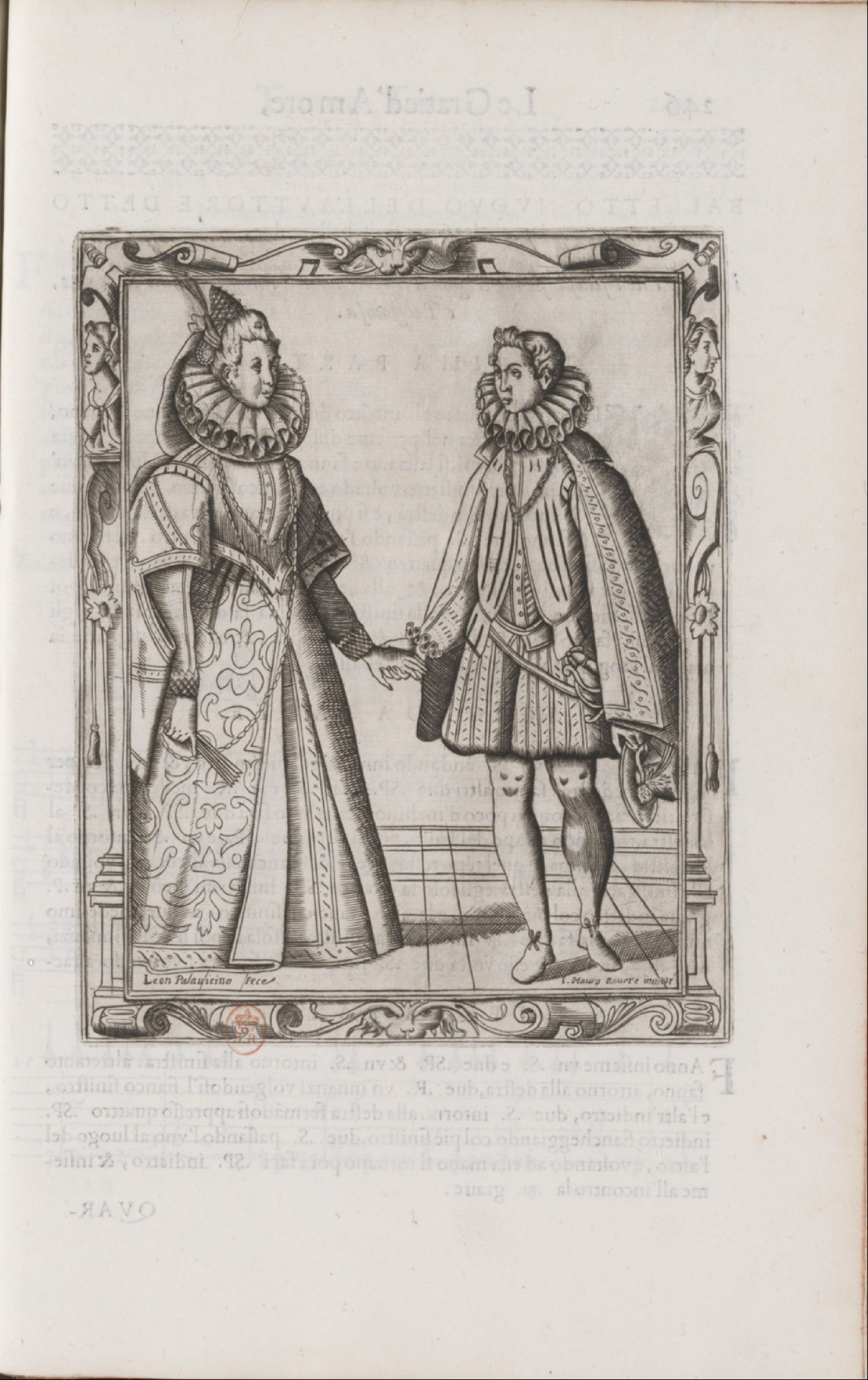 Negri — Dance Plate (plate 17) by Cesare Negri (il Trombone)