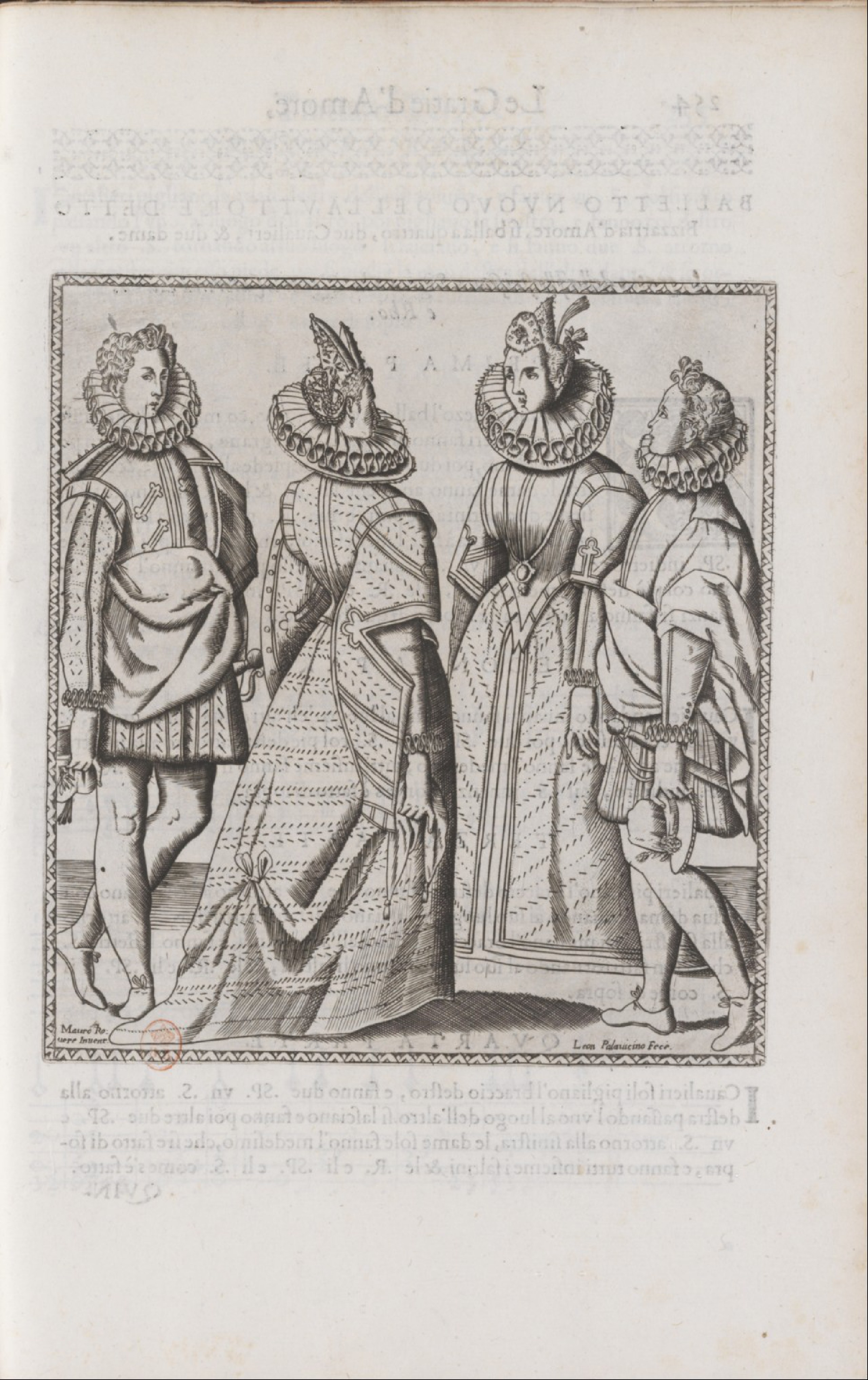 Negri — Dance Plate (plate 19) by Cesare Negri (il Trombone)
