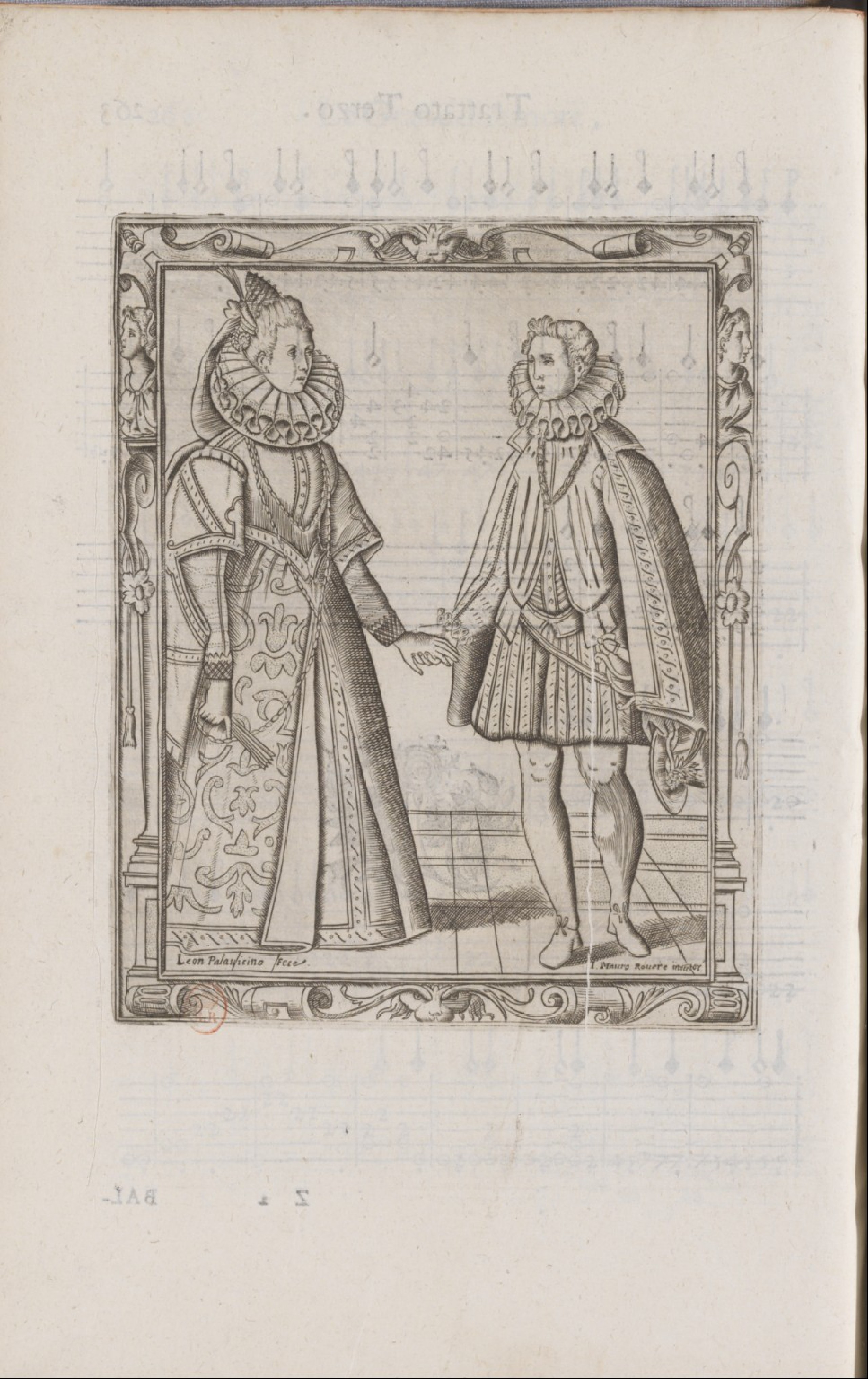 Negri — Dance Plate (plate 21) by Cesare Negri (il Trombone)