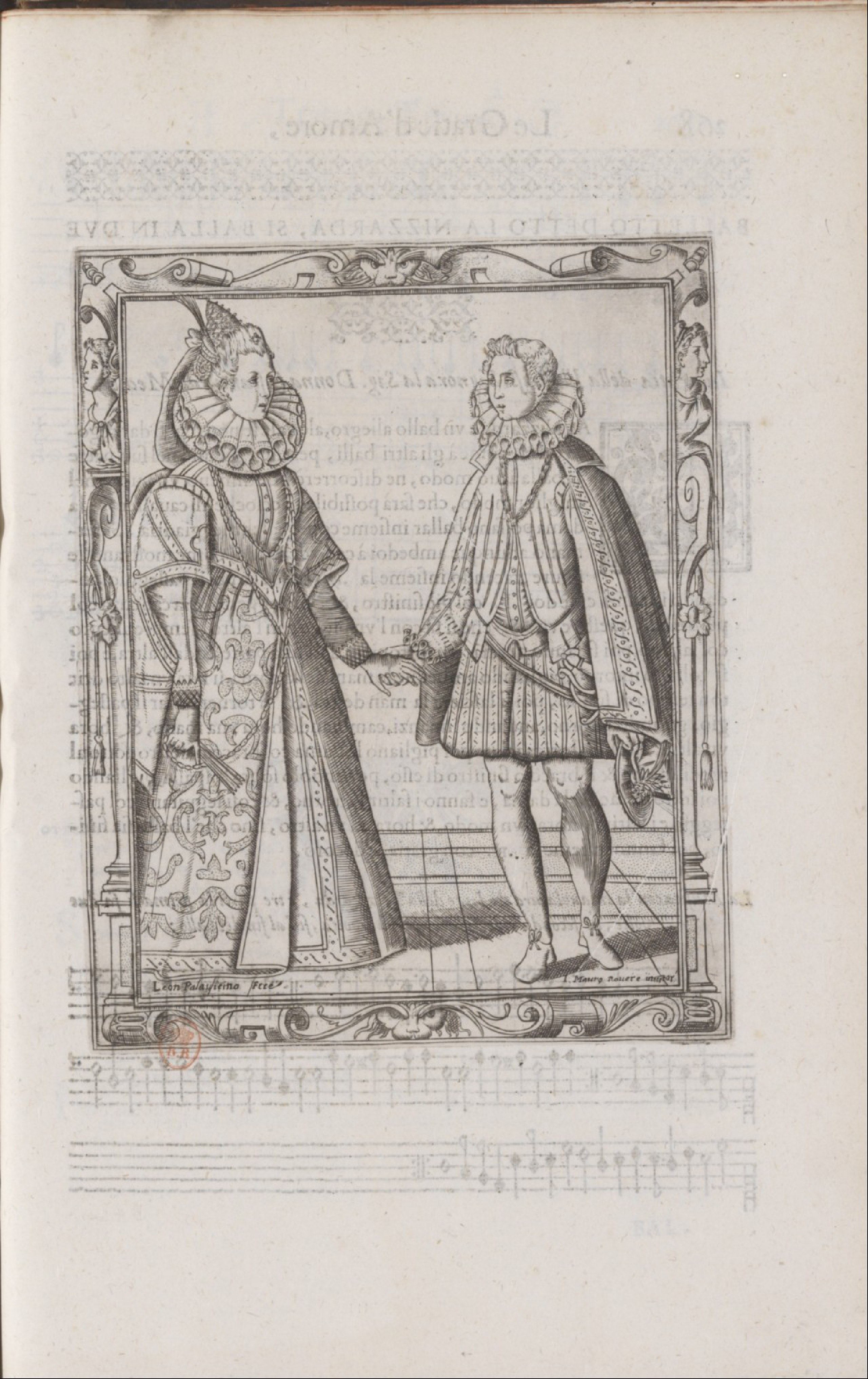 Negri — Dance Plate (plate 22) by Cesare Negri (il Trombone)