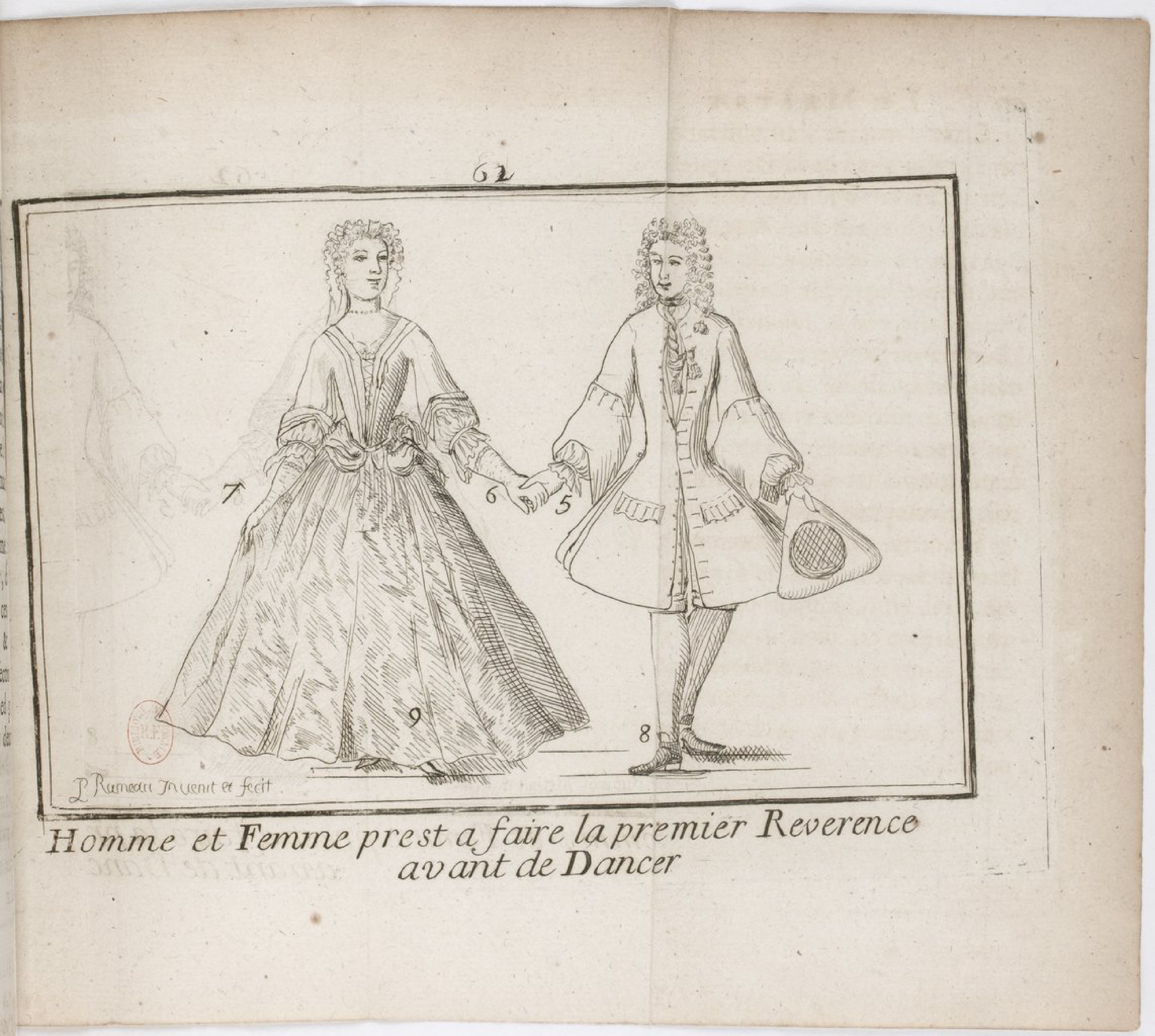 Couple about to make the First Reverence before Dancing by Pierre Rameau